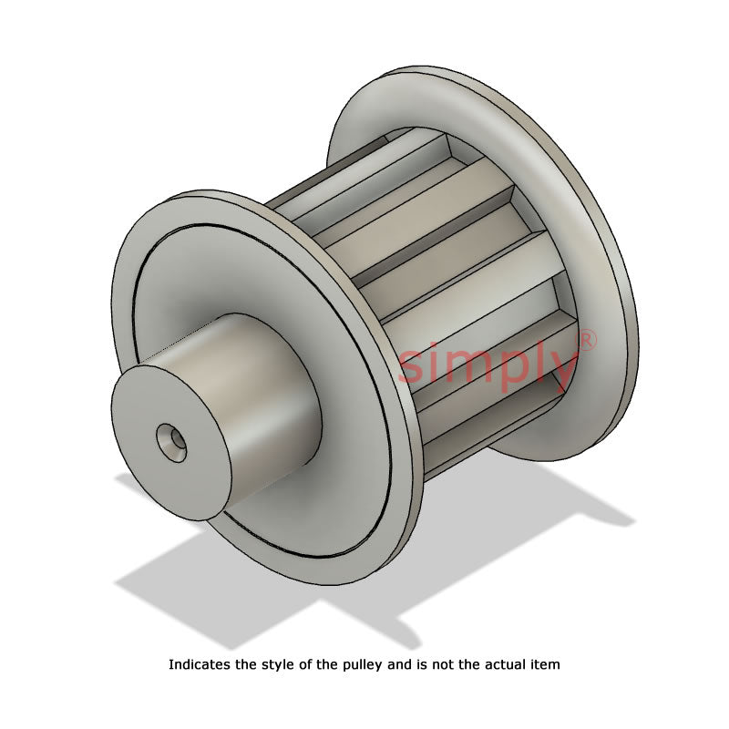Aluminium Centre Drilled T5 Timing Pulley with Flanges 5mm Pitch 12 Tooth for 16mm Wide Belts