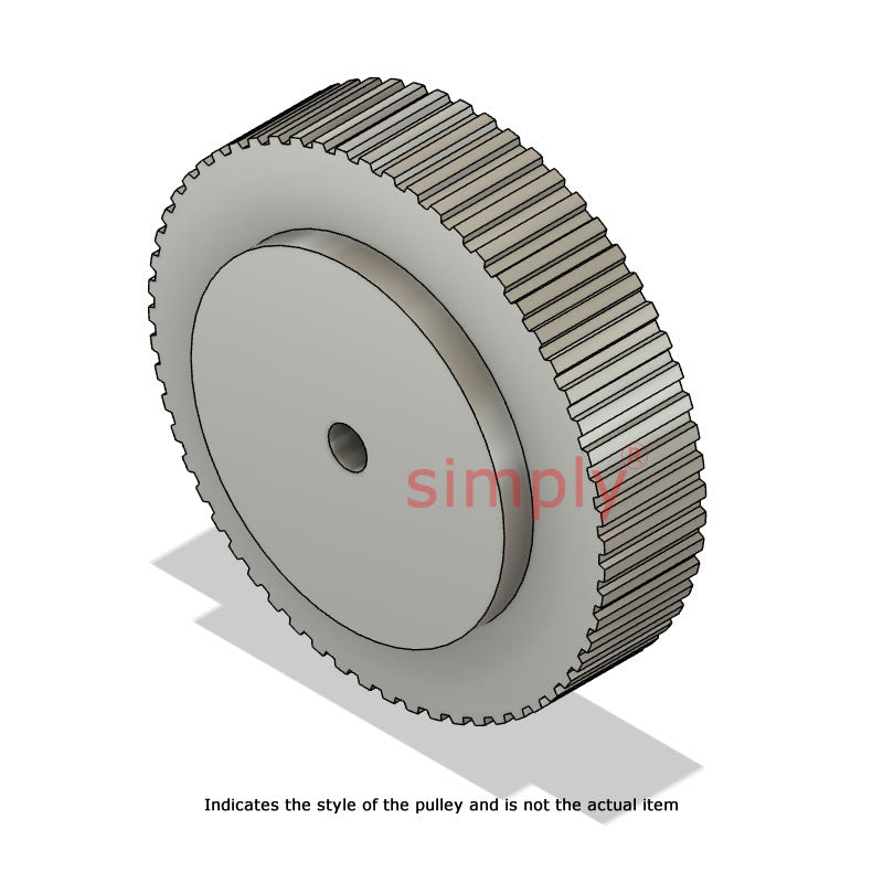 Aluminium Pilot Bore AT10 Timing Pulley 10mm Pitch 48 Tooth for 50mm Wide Belts - Overall Width 66mm
