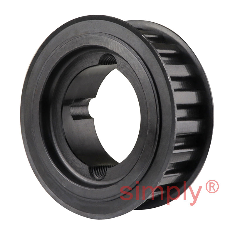 TL20-H-100F - 1/2 inch Pitch 20 Tooth Flanged Tapered Bore Steel Timing Pulley for 1 inch Wide Belts