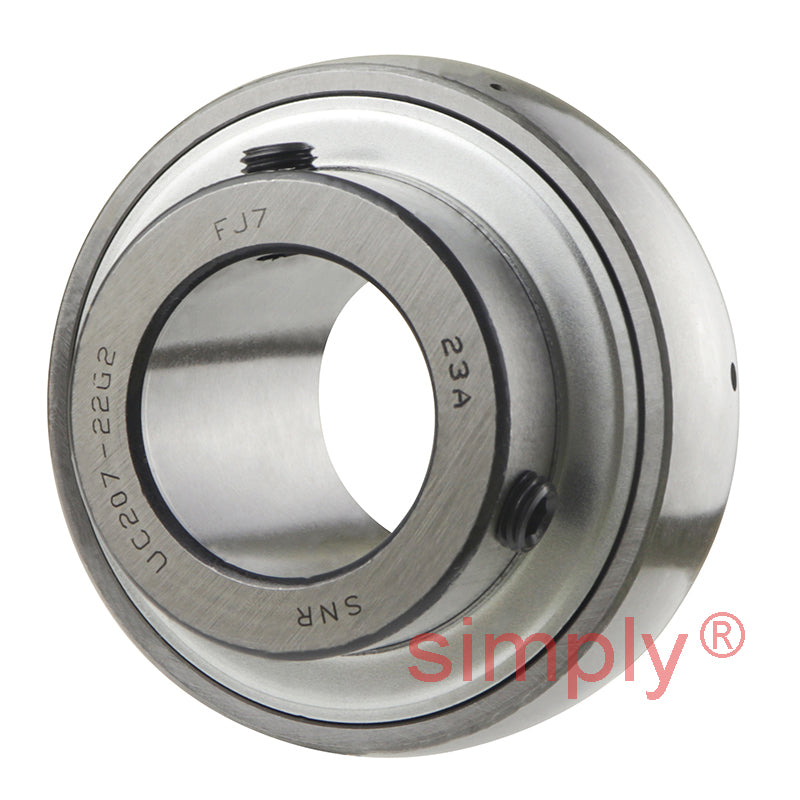 SNR UC207-22G2 Imperial Full Width Spherical Outer Bearing Insert 1-3/8 inch Bore 72mm Outside Diameter with Grub Screws
