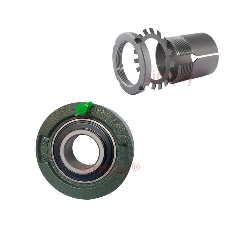 UKC208/H2308 Metric Cast Iron Medium Duty Cartridge Unit with Adaptor Sleeve Mounted and 35mm Bore Insert 100mm Outside Dia