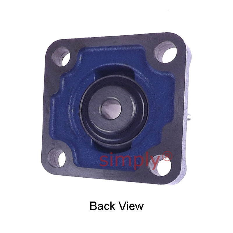 UCF201 Metric Four Bolt Square Cast Iron Flange Housing with 12mm Bore Insert