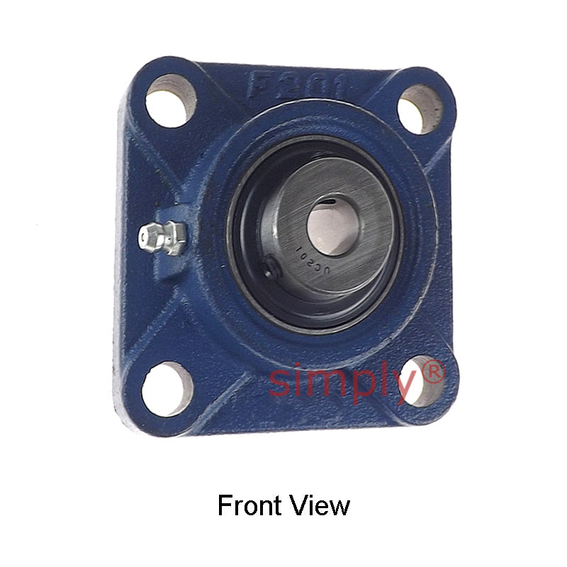 UCF201 Metric Four Bolt Square Cast Iron Flange Housing with 12mm Bore Insert