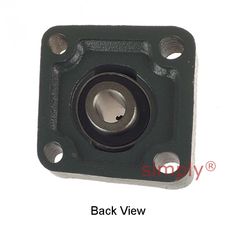 UCF203 Metric Four Bolt Square Cast Iron Flange Housing with 17mm Bore Insert