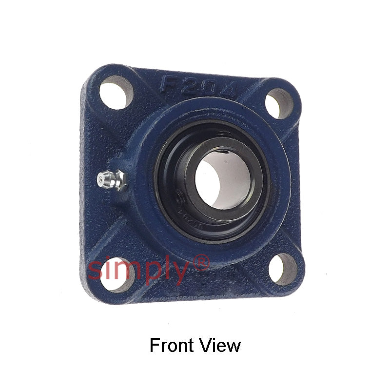 UCF204 Metric Four Bolt Square Cast Iron Flange Housing with 20mm Bore Insert