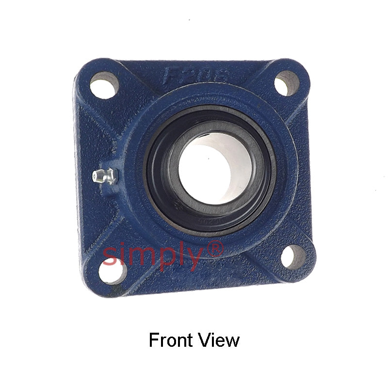 UCF206 Metric Four Bolt Square Cast Iron Flange Housing with 30mm Bore Insert