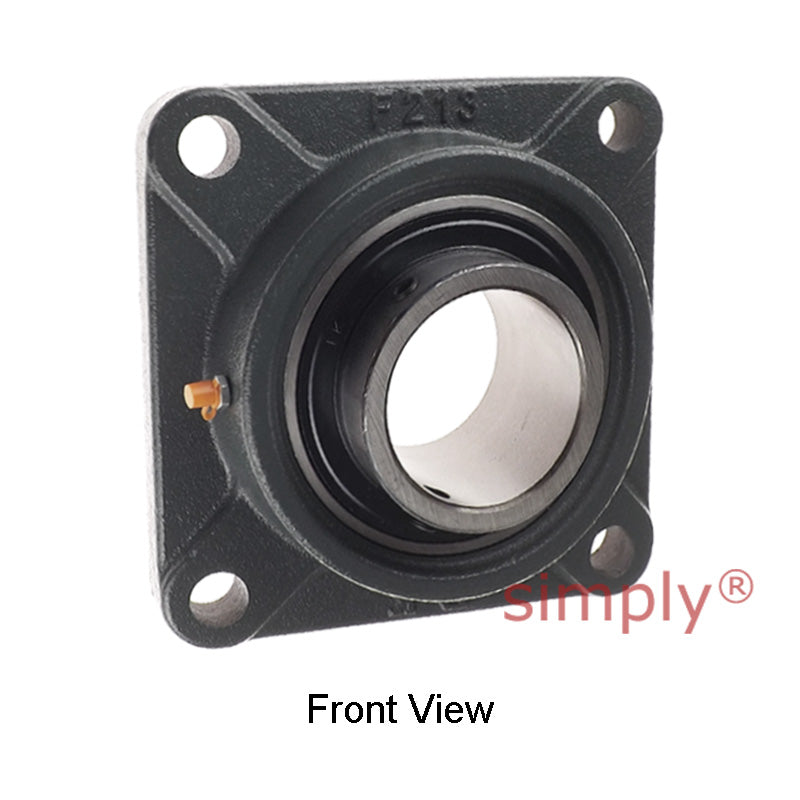 UCF213 Metric Four Bolt Square Cast Iron Flange Housing with 65mm Bore Insert
