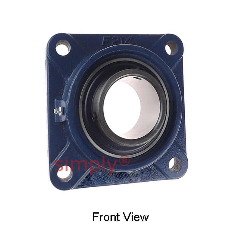 UCF214 Metric Four Bolt Square Cast Iron Flange Housing with 70mm Bore Insert