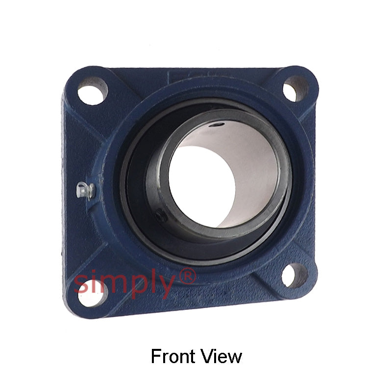 UCF216 Metric Four Bolt Square Cast Iron Flange Housing with 80mm Bore Insert