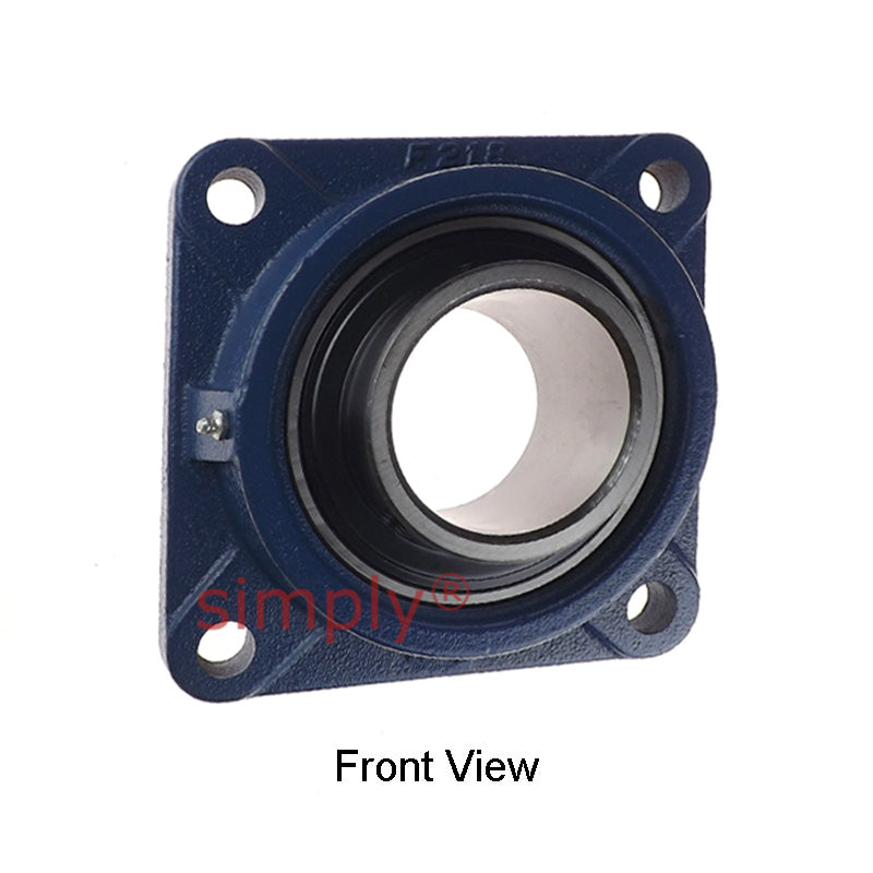 UCF218 Metric Four Bolt Square Cast Iron Flange Housing with 90mm Bore Insert