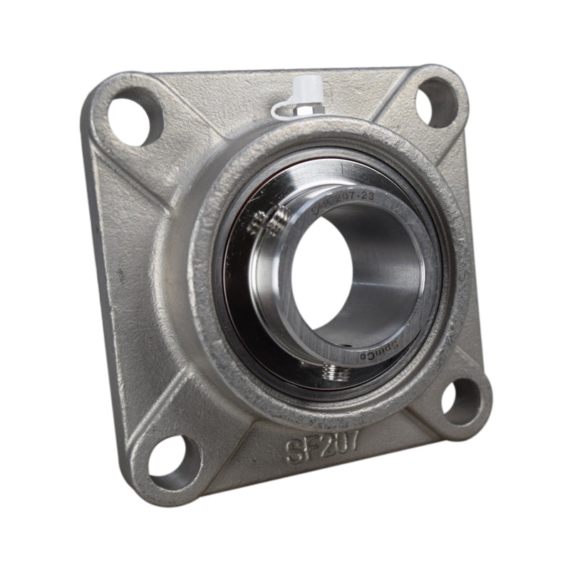 SSUCF216 Metric Four Bolt Square Stainless Steel Flange Housing with 80mm Bore Stainless Insert