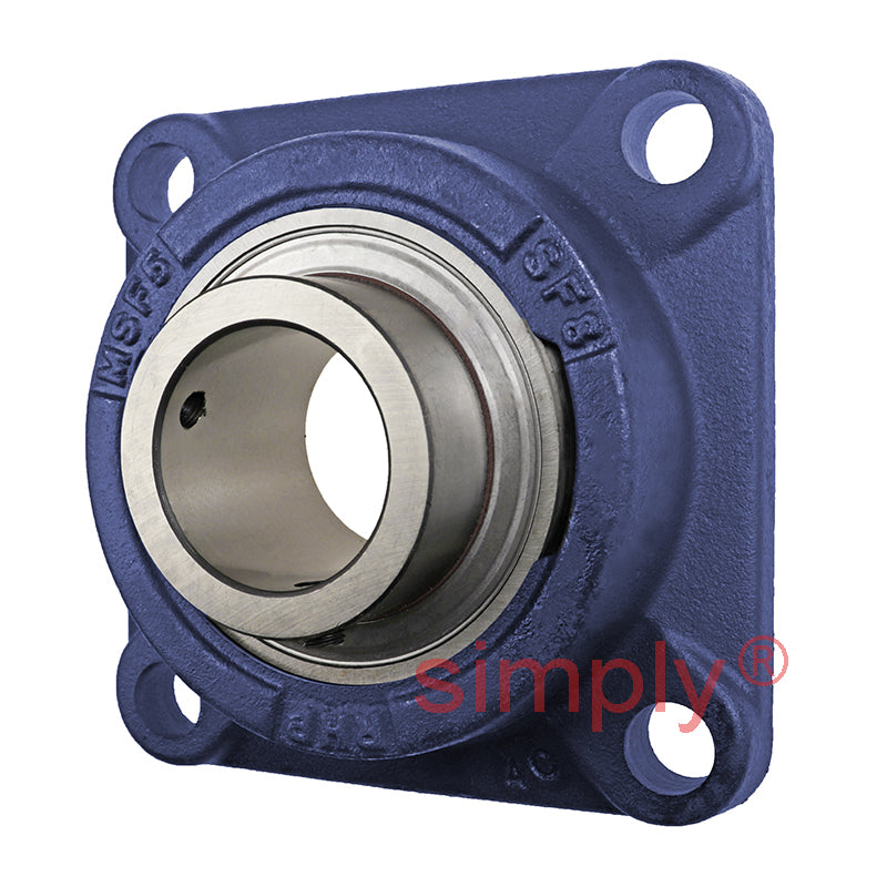 UCF207 Metric Four Bolt Square Cast Iron Flange Housing with 35mm Bore Insert