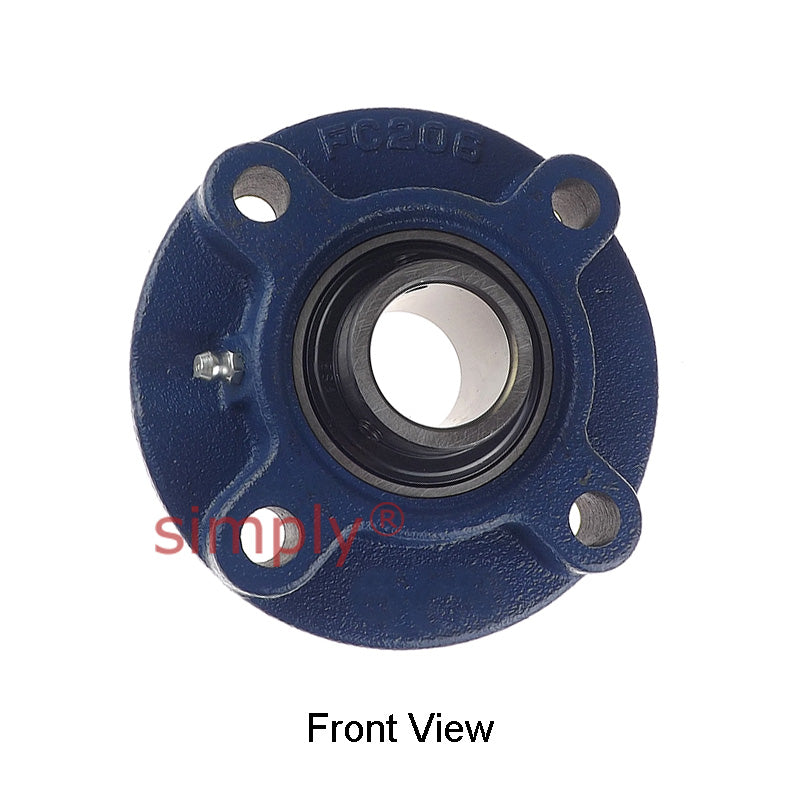 UCFC206 Metric Four Bolt Cast Iron Round Flanged Housing with 30mm Insert