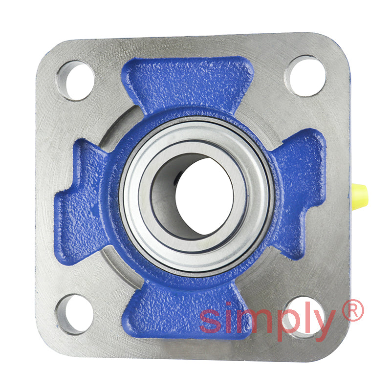 SNR UCFE205 Metric Four Bolt Square Cast Iron Flange Housing with 25mm Bore Insert