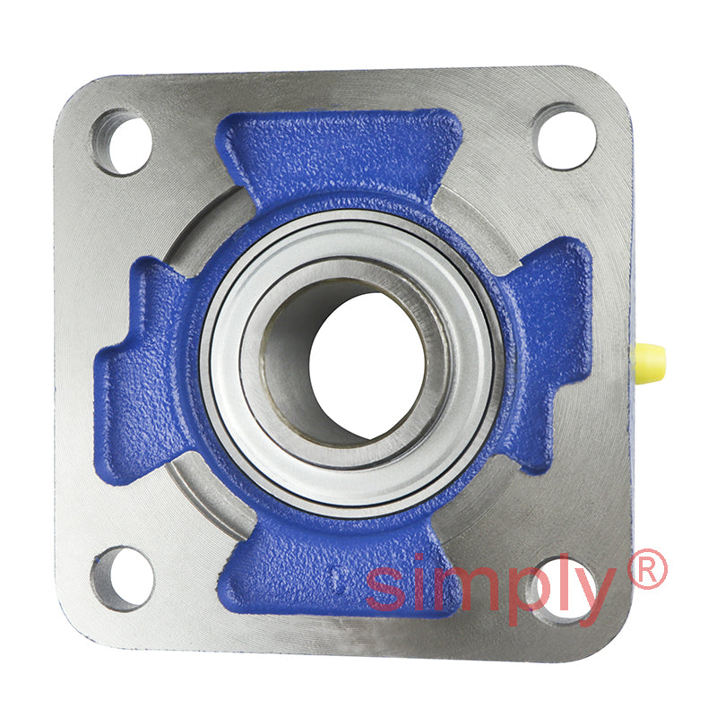 SNR UCFE206 Metric Four Bolt Square Cast Iron Flange Housing with 30mm Bore Insert