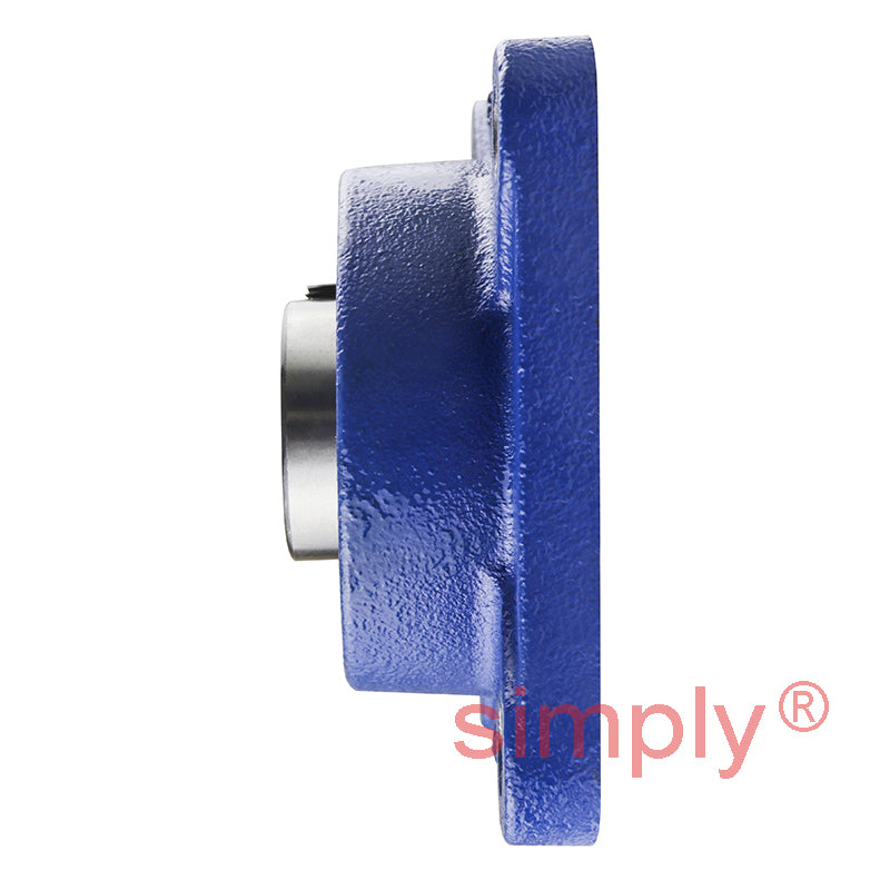 SNR UCFE206 Metric Four Bolt Square Cast Iron Flange Housing with 30mm Bore Insert