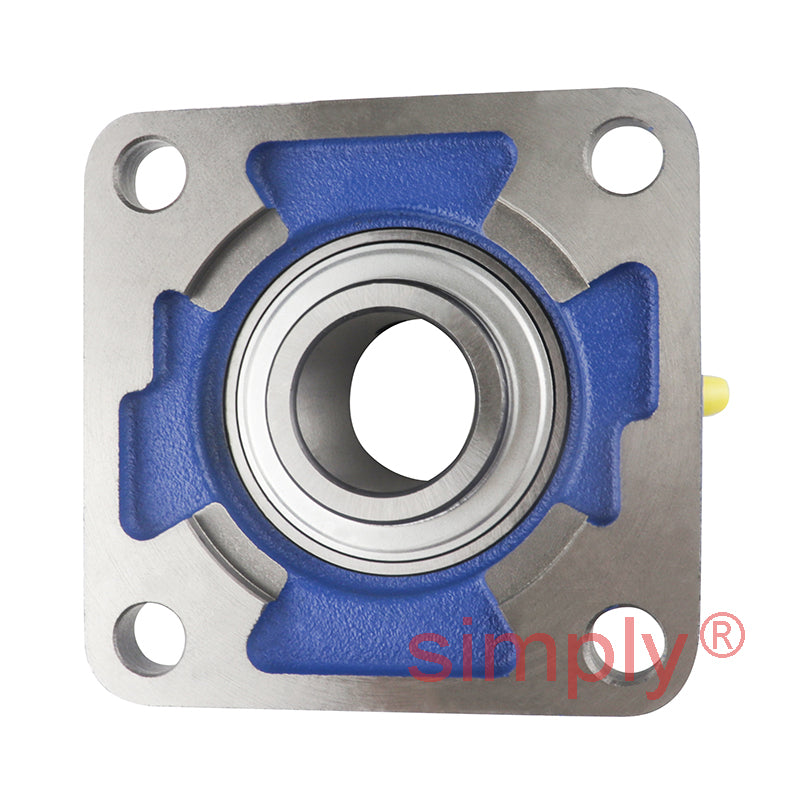 SNR UCFE207 Metric Four Bolt Square Cast Iron Flange Housing with 35mm Bore Insert