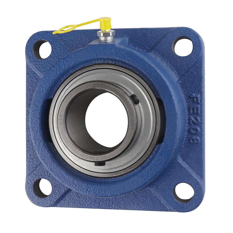 SNR UCFE208 Metric Four Bolt Square Cast Iron Flange Housing with 40mm Bore Insert