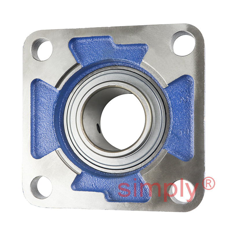 SNR UCFE210 Metric Four Bolt Square Cast Iron Flange Housing with 50mm Bore Insert