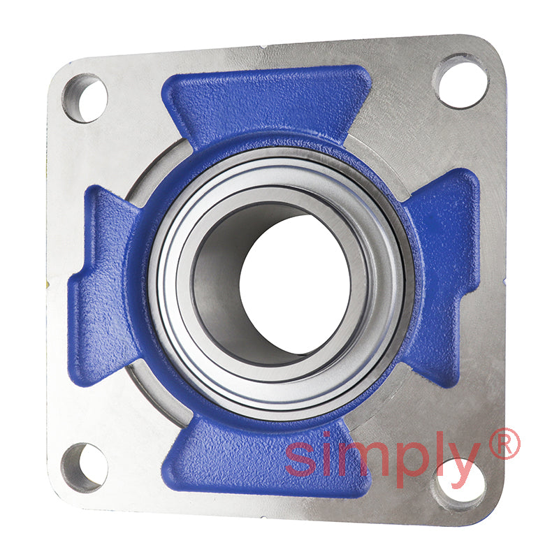 SNR UCFE212 Metric Four Bolt Square Cast Iron Flange Housing with 60mm Bore Insert