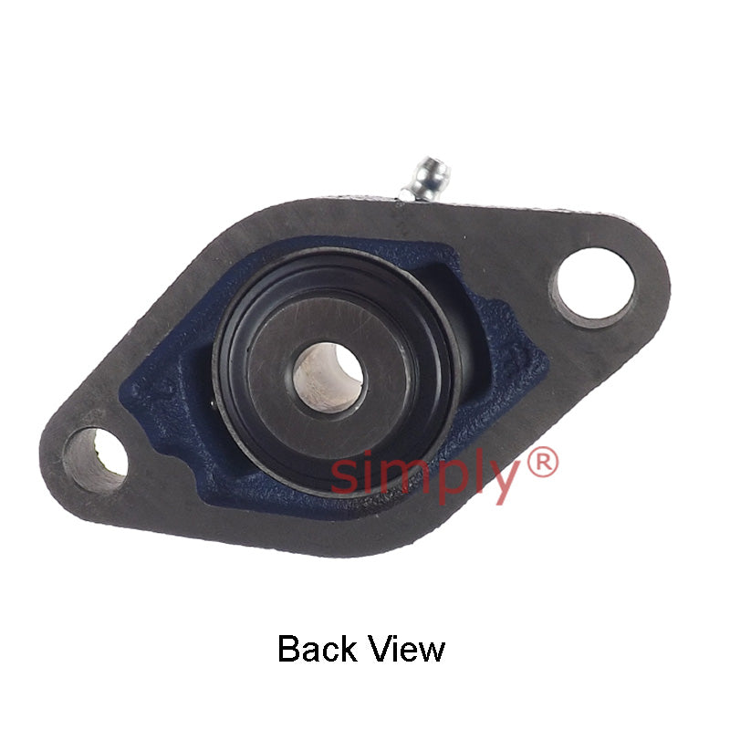 UCFL201 Metric Two Bolt Oval Cast Iron Flange Housing with 12mm Bore Insert