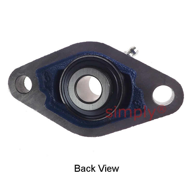 UCFL203 Metric Two Bolt Oval Cast Iron Flange Housing with 17mm Bore Insert