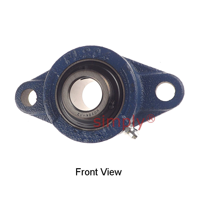 UCFL204-12 Imperial Two Bolt Oval Cast Iron Flange Housing with 3/4 inch Bore Insert