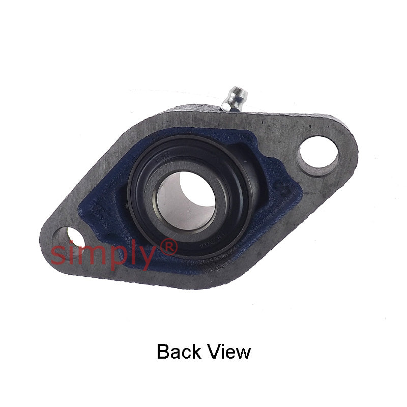 UCFL204 Metric Two Bolt Oval Cast Iron Flange Housing with 20mm Bore Insert