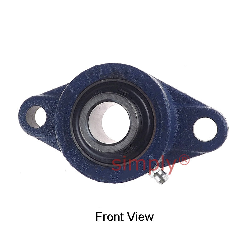 UCFL204 Metric Two Bolt Oval Cast Iron Flange Housing with 20mm Bore Insert