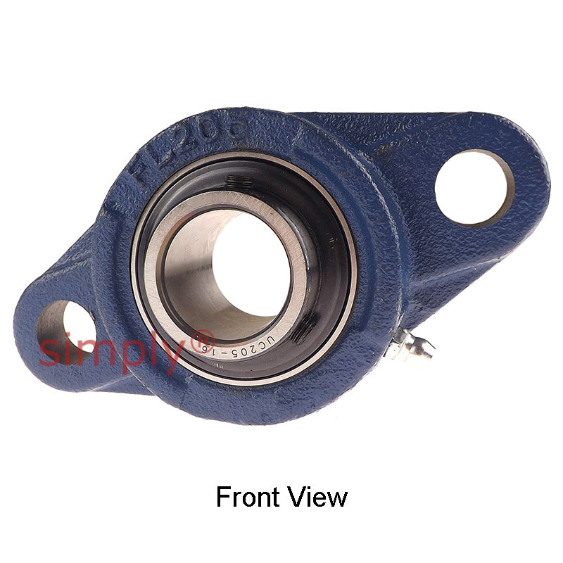 UCFL205-16 Imperial Two Bolt Oval Cast Iron Flange Housing with 1 inch Bore Insert