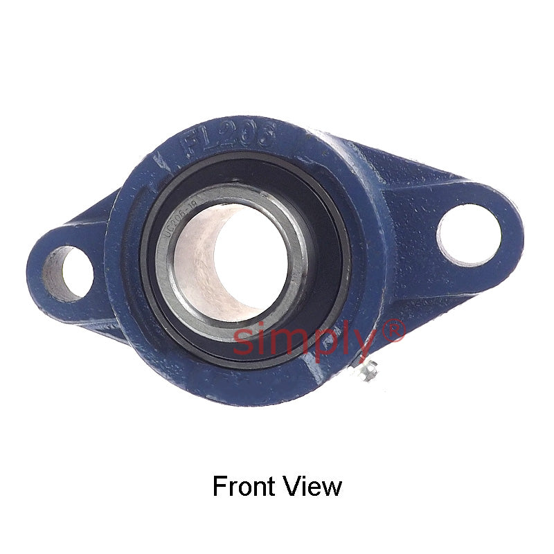 UCFL206-19 Imperial Two Bolt Oval Cast Iron Flange Housing with 1-3/16 inch Bore Insert