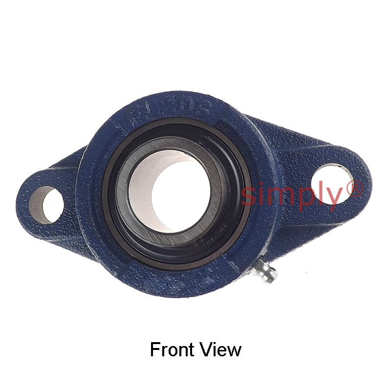 UCFL206 Metric Two Bolt Oval Cast Iron Flange Housing with 30mm Bore Insert