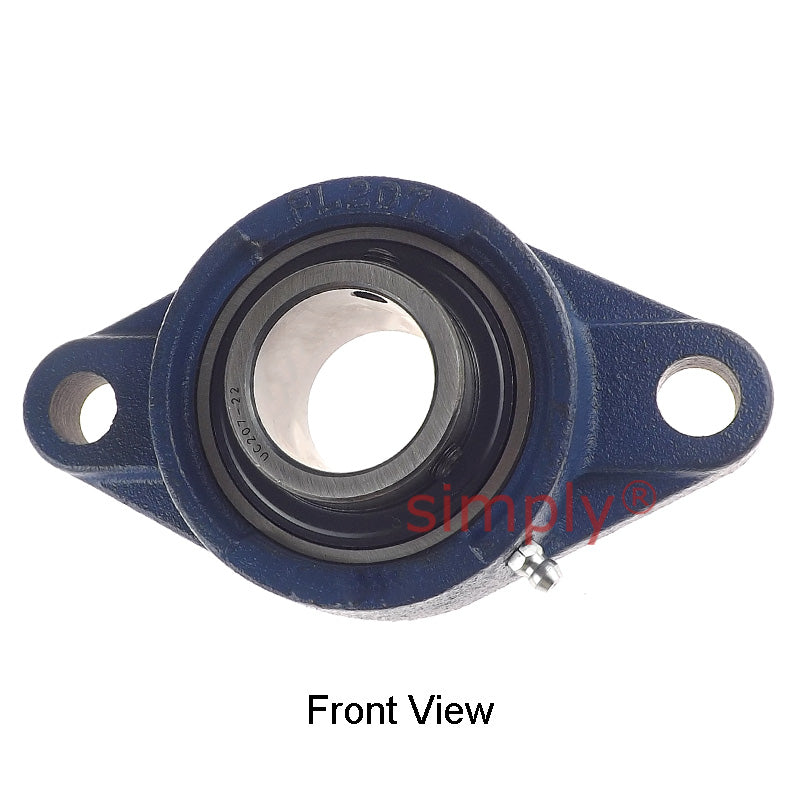 UCFL207-22 Imperial Two Bolt Oval Cast Iron Flange Housing with 1-3/8 inch Bore Insert