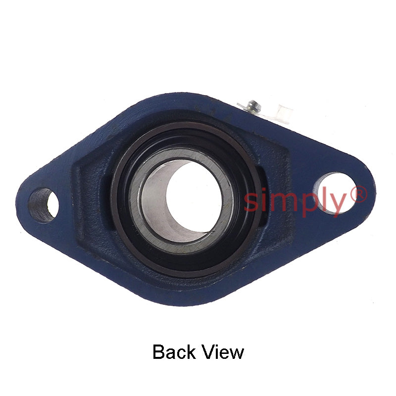 UCFL207 Metric Two Bolt Oval Cast Iron Flange Housing with 35mm Bore Insert