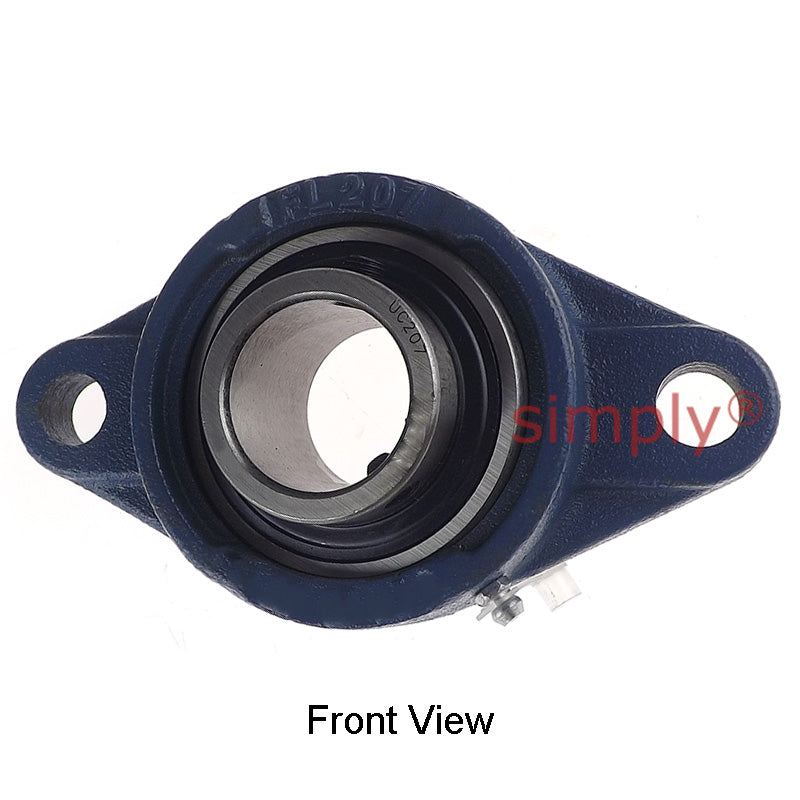 UCFL207 Metric Two Bolt Oval Cast Iron Flange Housing with 35mm Bore Insert