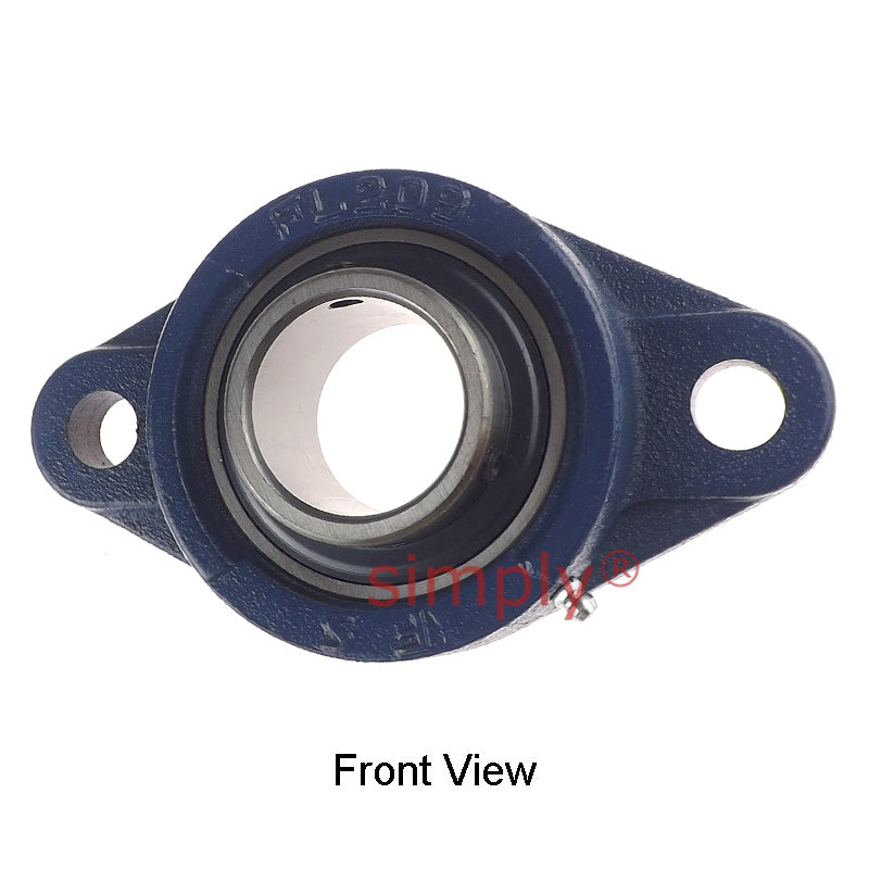 UCFL209 Metric Two Bolt Oval Cast Iron Flange Housing with 45mm Bore Insert
