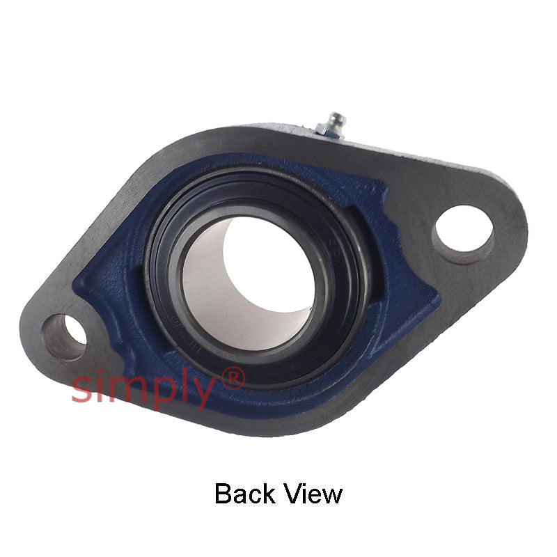 UCFL210 Metric Two Bolt Oval Cast Iron Flange Housing with 50mm Bore Insert