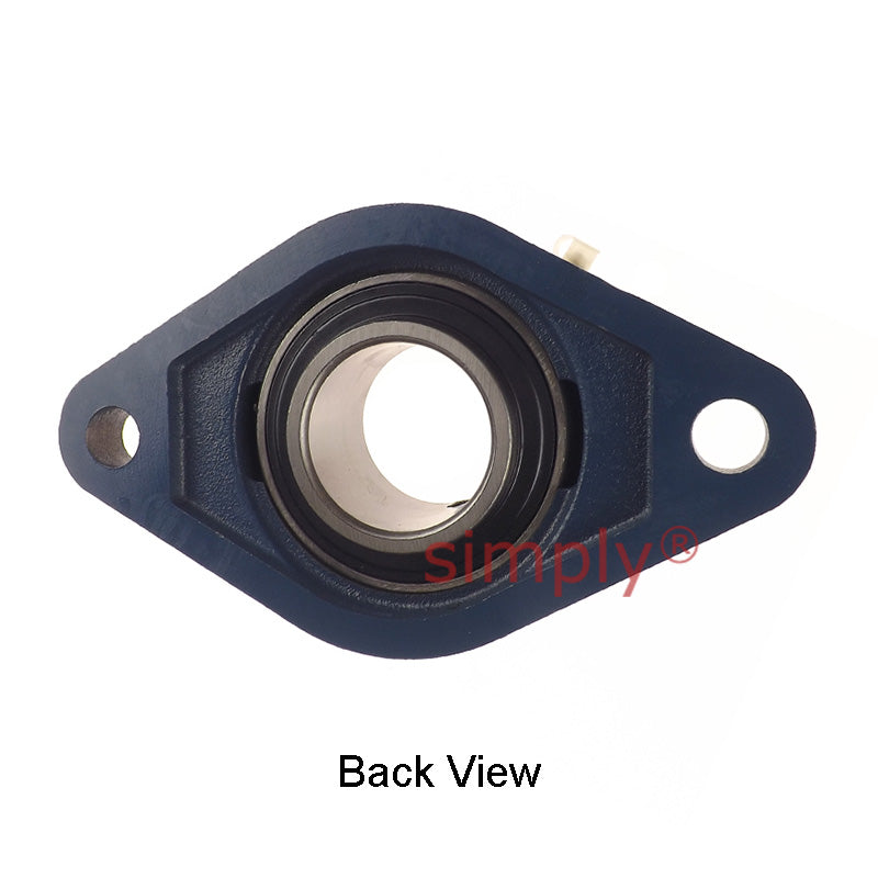 UCFL211 Metric Two Bolt Oval Cast Iron Flange Housing with 55mm Bore Insert