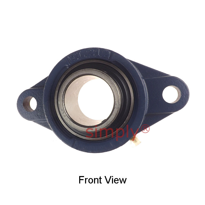 UCFL212 Metric Two Bolt Oval Cast Iron Flange Housing with 60mm Bore Insert