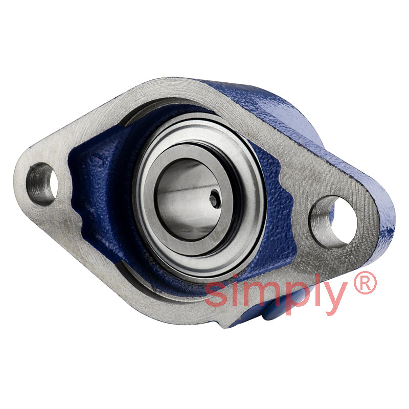 SNR UCFLE204 Metric Two Bolt Oval Cast Iron Flange Housing with 20mm Bore Insert