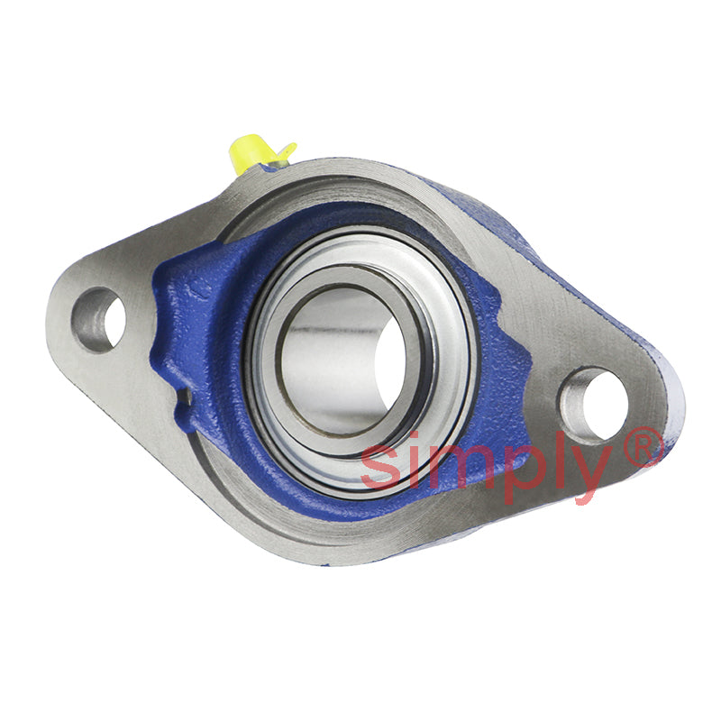 SNR UCFLE205-16 Imperial Two Bolt Oval Cast Iron Flange Housing with 1 inch Bore Insert