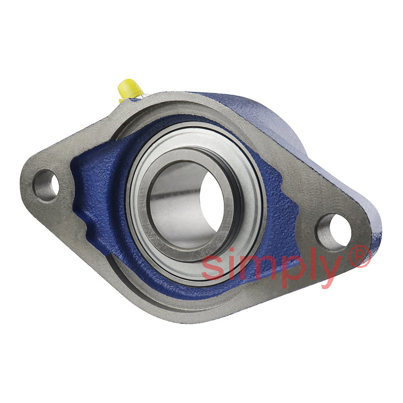 SNR UCFLE206 Metric Two Bolt Oval Cast Iron Flange Housing with 30mm Bore Insert