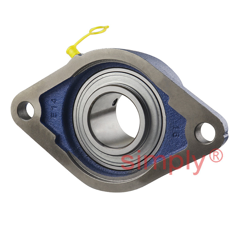 SNR UCFLE208 Metric Two Bolt Oval Cast Iron Flange Housing with 40mm Bore Insert