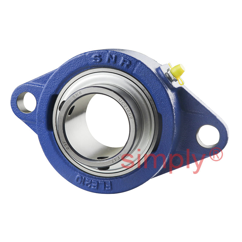 SNR UCFLE210 Metric Two Bolt Oval Cast Iron Flange Housing with 50mm Bore Insert