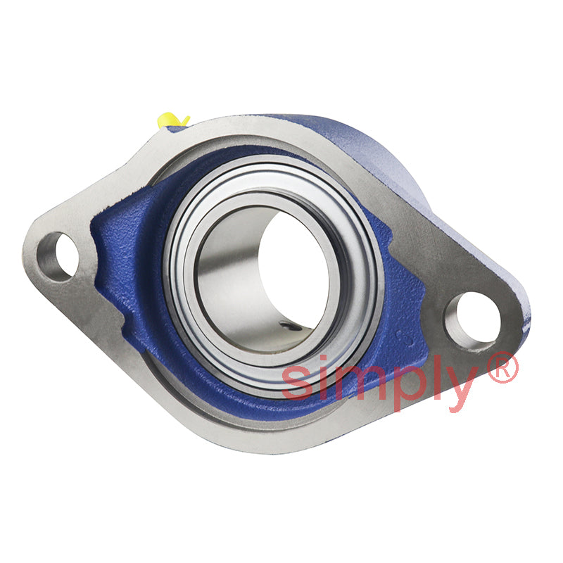 SNR UCFLE210 Metric Two Bolt Oval Cast Iron Flange Housing with 50mm Bore Insert