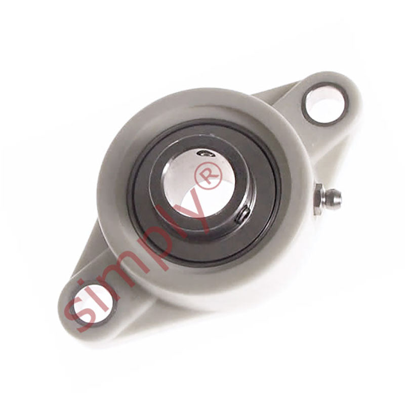 SUCFLPL210 Metric Two Bolt Oval Thermo Plastic Flange Housing with 50mm Bore Stainless Insert