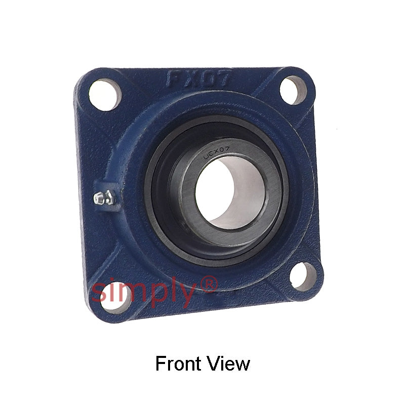 UCFX07 Metric Four Bolt Cast Iron Square Housing with 35mm Bore Insert