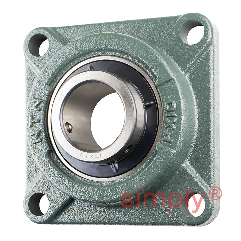 NTN UCFX10D1 Metric Four Bolt Square Cast Iron Flange Housing with 50mm Bore Insert