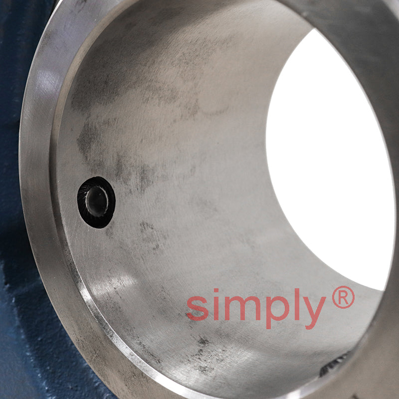 UCP320 Metric Two Bolt Cast Iron Plummer / Pillow Housing with 100mm Bore Insert (Slight Corrosion to Insert)