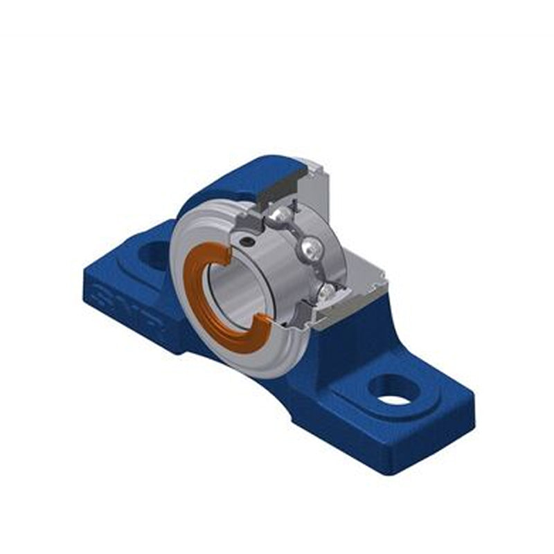SNR UCP210CC Metric Cast Iron Two Bolt Pillow / Plummer Block Housing 50mm Bore Insert with Steel Plate Cover - Closed Version - Allow 2-3 Days